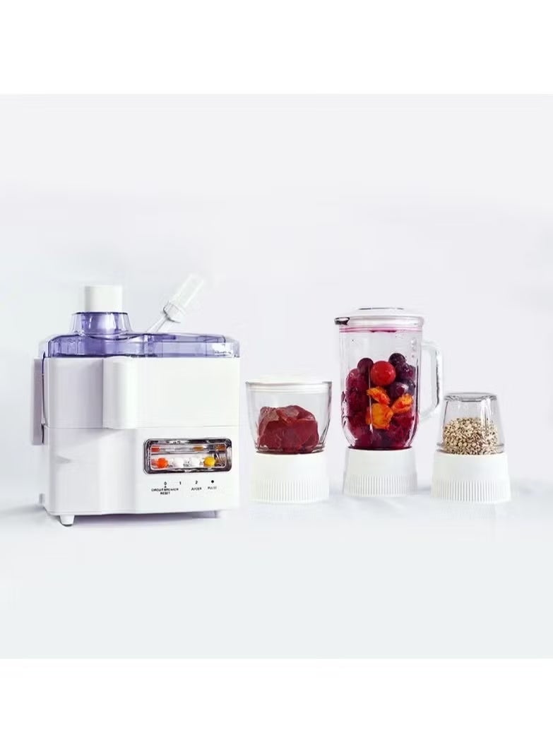 Denx 4-in-1 Food Processor 800 Watts With Plastic Bowl And Stainless Steel Cutting Blades - white - Image 2
