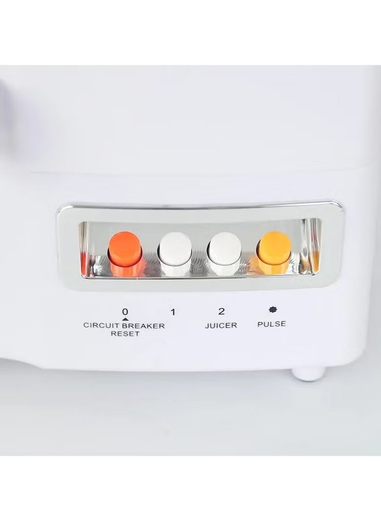 Denx 4-in-1 Food Processor 800 Watts With Plastic Bowl And Stainless Steel Cutting Blades - white - Image 4