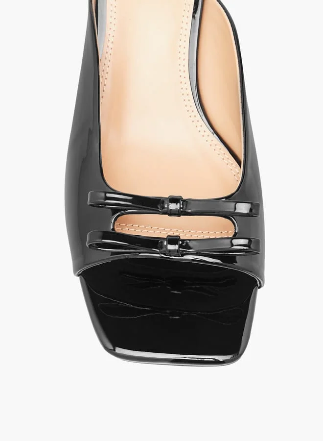 Celeste Women's Solid Slip-On Sandals with Kitten Heels