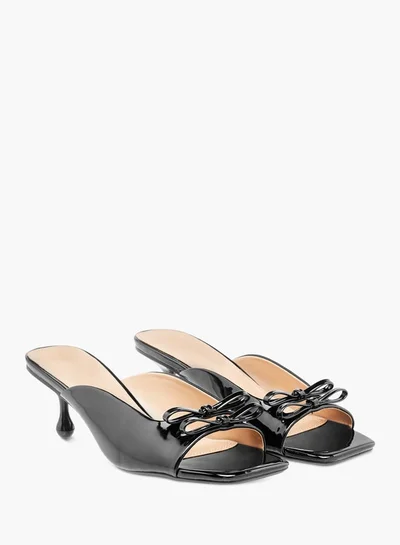 Celeste Women's Solid Slip-On Sandals with Kitten Heels