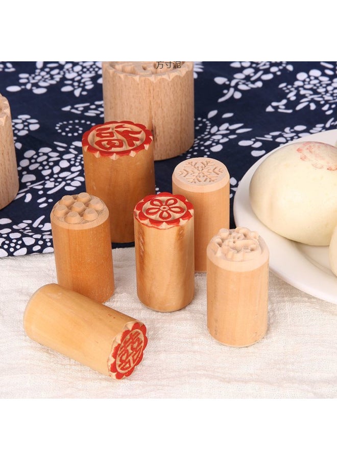 Steamed Bread Stamp Moon Cake Stamp Pastry Stamp White-skin Crisp Su-style Cake Stamp Fuxi Pasta Cake Stamp Wholesale-Specifications:5cm Lotus Paste Seal Comes With Red Plain  - Image 2