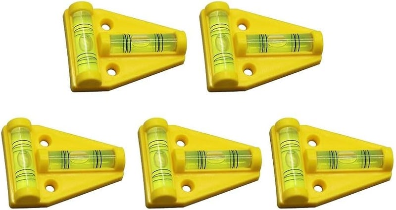 5PC Yellow T Type Spirit Bubble Level Set for Tile Fixing Wall Decoration Flooring Projects - Image 1