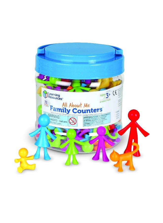 ليرننج ريسورسز موارد تعليمية - عدادات عائلية "كل شيء عني"، مجموعة من 72 عدادًا ملونًا بطابع عائلي للعد والفرز والنمذجة، للأعمار من 3 سنوات فما فوق - Image 1