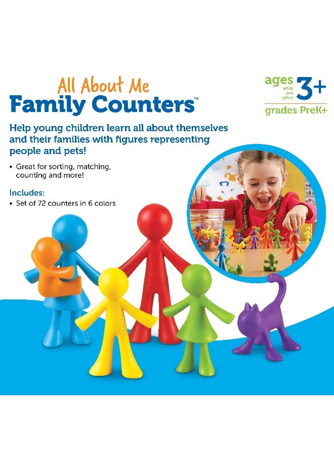 ليرننج ريسورسز موارد تعليمية - عدادات عائلية "كل شيء عني"، مجموعة من 72 عدادًا ملونًا بطابع عائلي للعد والفرز والنمذجة، للأعمار من 3 سنوات فما فوق - Image 5