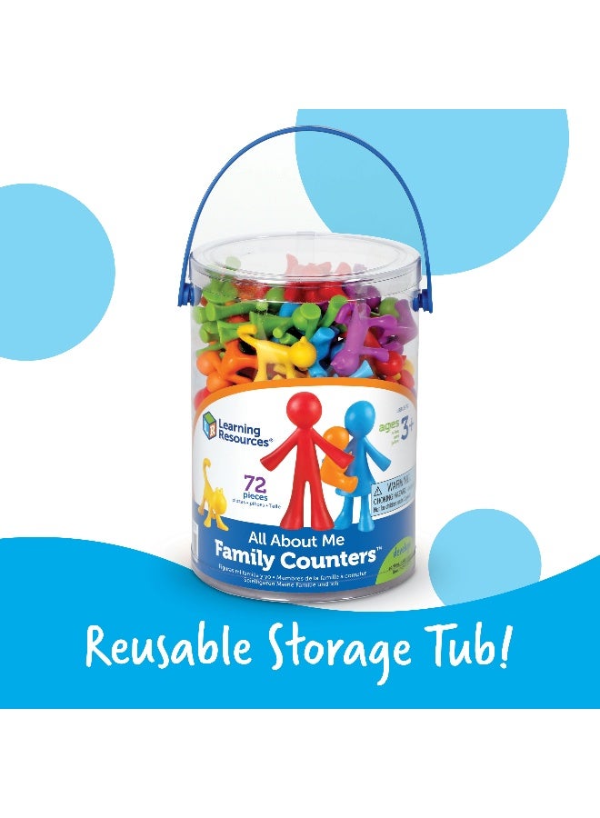 ليرننج ريسورسز موارد تعليمية - عدادات عائلية "كل شيء عني"، مجموعة من 72 عدادًا ملونًا بطابع عائلي للعد والفرز والنمذجة، للأعمار من 3 سنوات فما فوق - Image 4