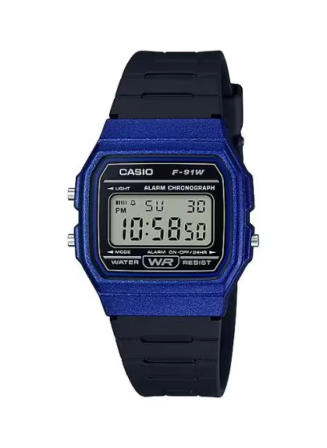 CASIO Unisex Digital Display Watch With Black Resin Strap - F-91WM-2A