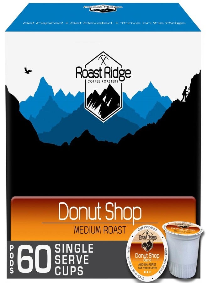 Roast Ridge كبسولات قهوة روست ريدج للاستخدام الفردي، مناسبة لماكينات تحضير القهوة من نوع K-Cup، تحميص متوسط، بنكهة الدونات، 60 كبسولة - Image 1