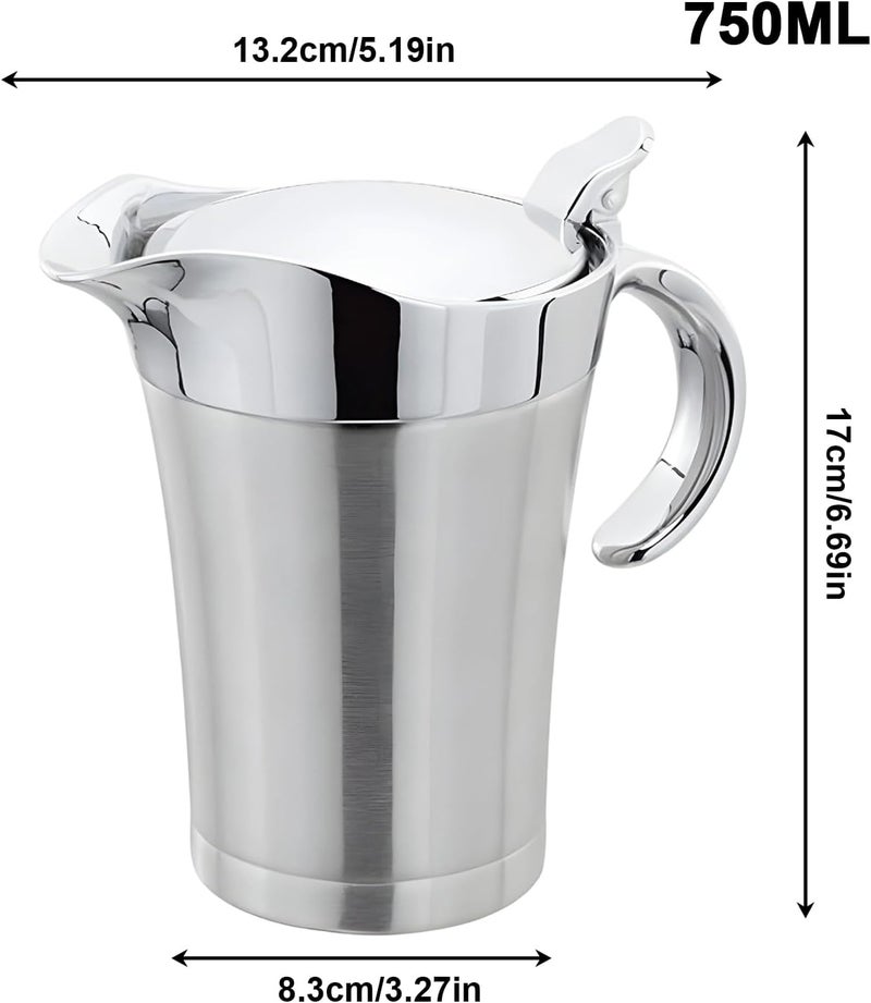 Sauce Jug – Server Jug of 750 ml | Stainless Steel Gravy Boat, for Family Dinner Thanksgiving Kitchen Dining Buffet and Restaurant - Image 5