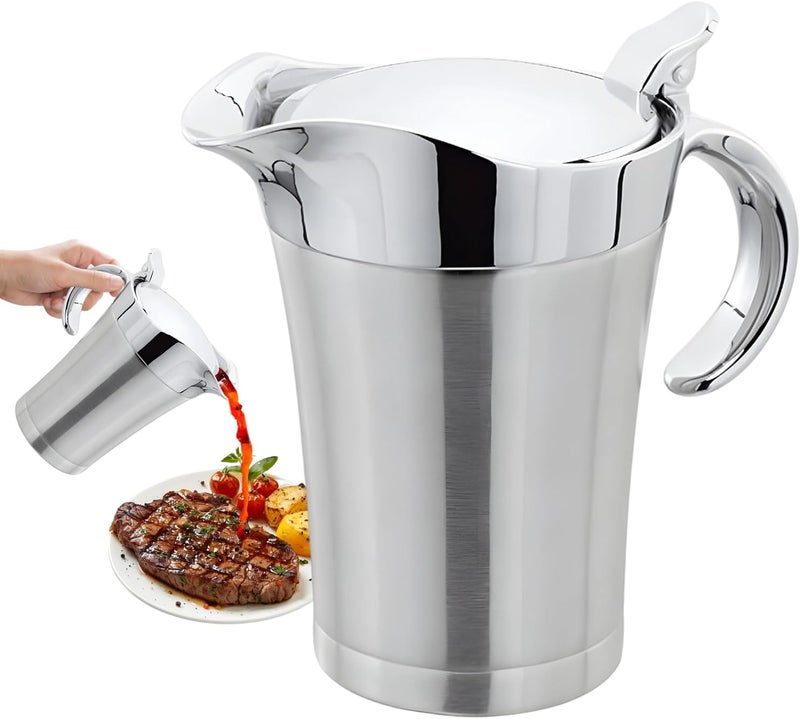 Sauce Jug – Server Jug of 750 ml | Stainless Steel Gravy Boat, for Family Dinner Thanksgiving Kitchen Dining Buffet and Restaurant - Image 1