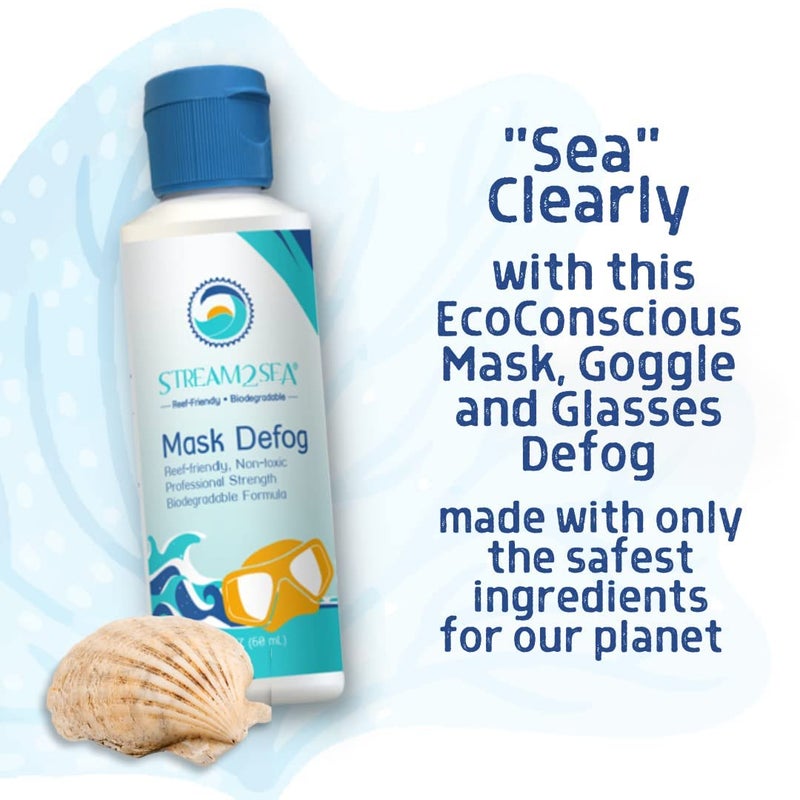 STREAM 2 SEA Stream2Sea Mask Defog Biodegradable Defogger Coating, Reef Friendly Anti Fog Mask For Glasses, Snorkel Mask, Scuba Divers, Ski Goggles and Sports Glasses Equipment, Paraben Free, 2 Fl Oz Pack of 3 - Image 3