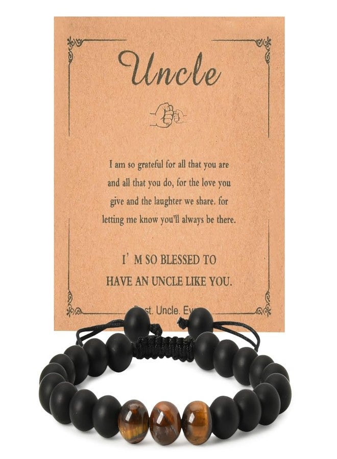 YangQian Christmas Gifts for Uncle Bracelet Gifts for Uncle Birthday Gifts from Niece Nephew Uncles Stocking Stuffers for Men Uncle Adjustable Natural Stone Bracelet - Image 1