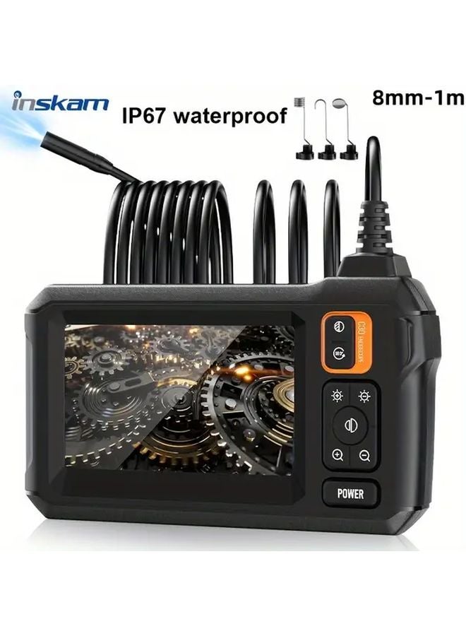 Orange Single Lens 8mm 39.37 Inch HD Industrial Endoscope For Vehicle Maintenance Inspection - Image 1