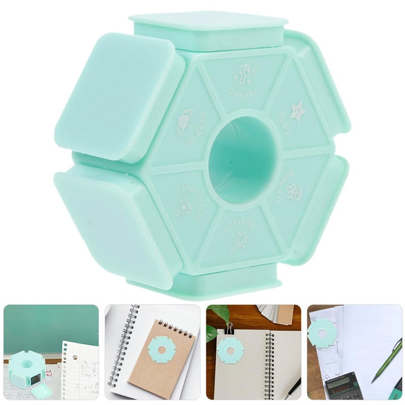 Green Self Inking Teacher Stamp 6 Sided Encouragement Feedback for Homework Classroom - Image 5