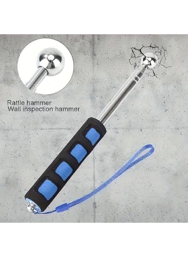 Telescopic Hammer Adjustable Length Red Blue Grip Durable Aluminum Structure - Image 3