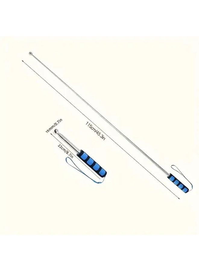 Telescopic Hammer Adjustable Length Red Blue Grip Durable Aluminum Structure - Image 2