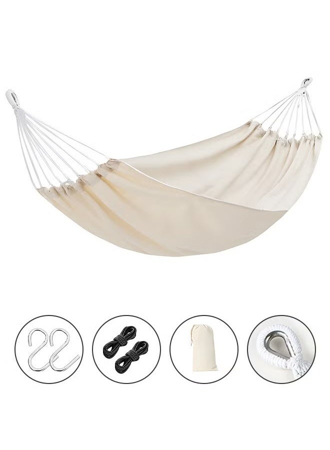 EETU Garden Hammock,Portable Double Classic Canvas Hammock,Portable Hammock With Travel Bag,Perfect For Camping Indoor Patio Backyard,190x150centimeter - Image 3