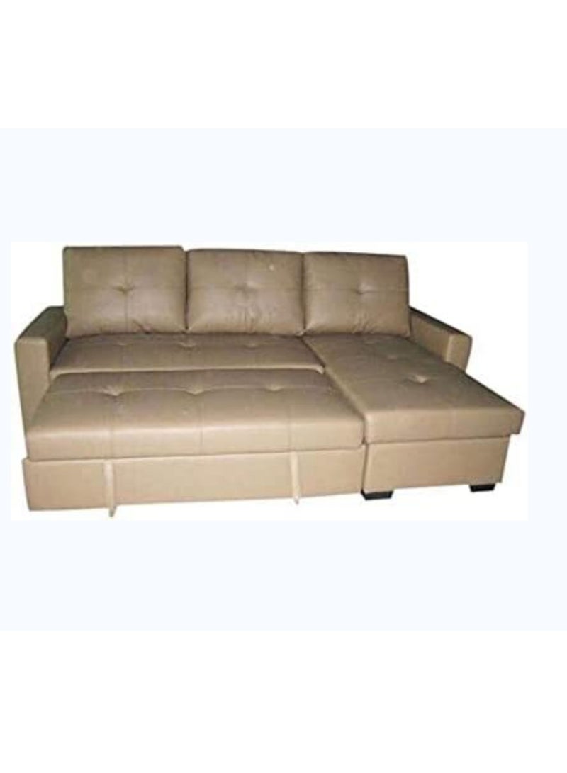 R2R FURNITURE أريكة سرير مصممة على شكل حرف L من الجلد من Verse متوفرة على كلا الجانبين 