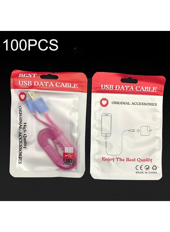 HuHa 100PCS XC-0014 USB Data Cable Packaging Bags Pearl Light Ziplock Bag, Size: 9x16cm (Red)  - Image 1