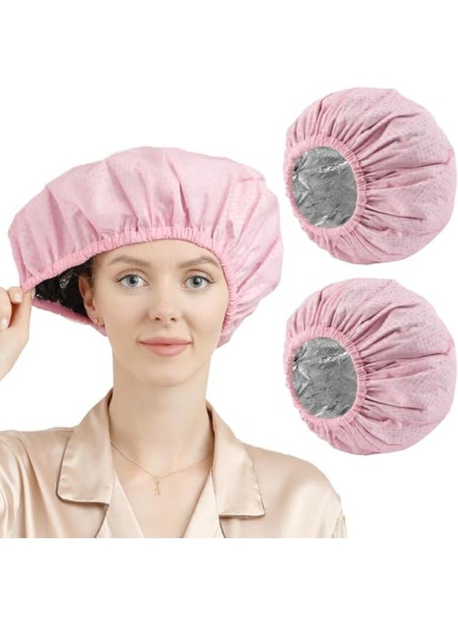 غطاء حراري لترطيب عميق مصنوع من رقائق الألمنيوم للاستخدام المنزلي وصالونات التجميل، أدوات صبغ الشعر وعلاج الزيت الساخن (زهري، مقاس واحد) - Image 1