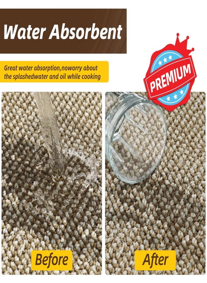 JSEI 17''x30''+17''x60'' Non-Slip Kitchen Runner Rugs, 2PCS Polypropylene Kitchen Mats, Machine Washable Absorbent and Stain Resistant Kitchen Rugs, Carpet Mats with TPR Backing for Kitchen, Beige - Image 4