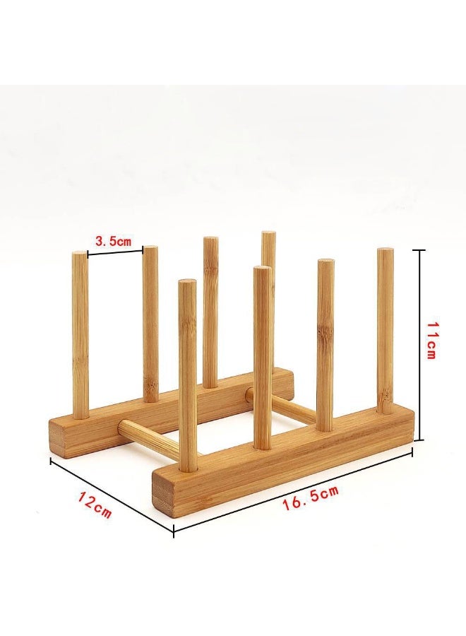 general 2pcs Wood Drain Rack and Kitchen Dish Rack 3 Grids Dish Drying Drainer Shelf for Bowl Plate Cup Storage Kitchen Cabinet Organizer for Drainboard Use - Image 4