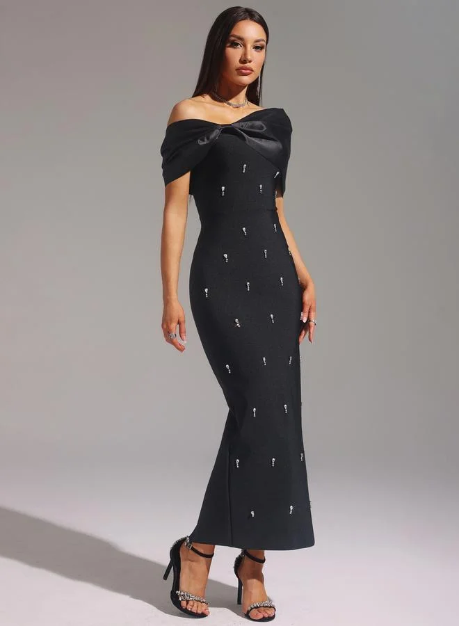 تايك تو فستان طويل ضيق مزين