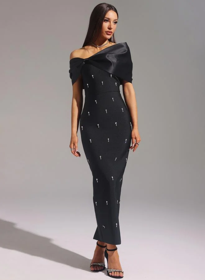 تايك تو فستان طويل ضيق مزين