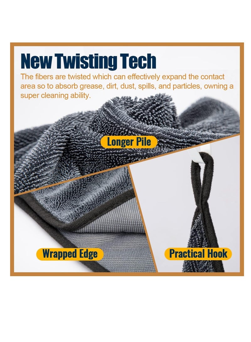 Premium Microfiber Towels, Professional Microfiber Drying Towels, Strong Water Absorption Drying Towel, Lint-Free, Streak-Free, for Cars, SUVs, RVs, Trucks, and Boats, 24'' x 35'', 1 Pcs - Image 5