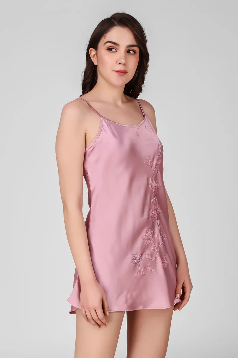 After Dark Viola, Embroidered Nightdress
