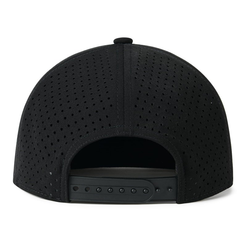 FEINION Men Flat Brim Adjustable Performance Hat Snapback Laser Perforated Baseball Cap (Black) - Image 5