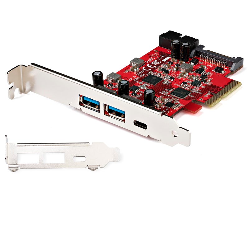 StarTech 5-Port USB PCIe Card - 10Gbps USB 3.1 Gen 2 PCIe Card w/ 1x USB-C & 2X USB-A - 1x 2 Port IDC (Internal 5Gbps USB Header Expansion) - USB C PCI Express Controller Card - Image 4