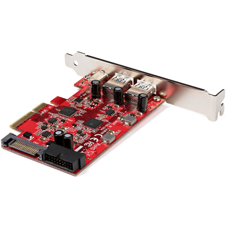 StarTech 5-Port USB PCIe Card - 10Gbps USB 3.1 Gen 2 PCIe Card w/ 1x USB-C & 2X USB-A - 1x 2 Port IDC (Internal 5Gbps USB Header Expansion) - USB C PCI Express Controller Card - Image 2