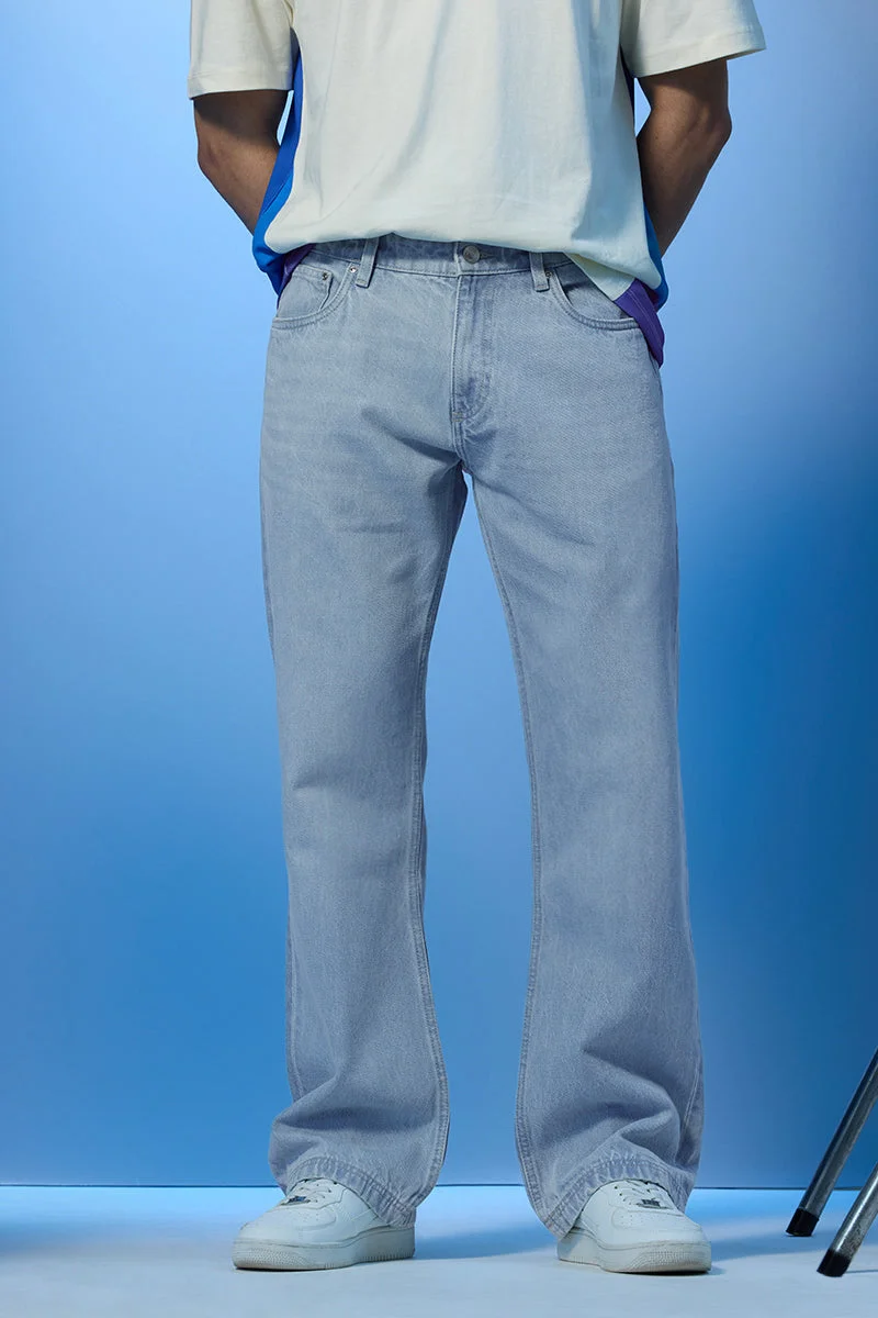 سنيتش جينز واسع الساق بغسلة نجوم