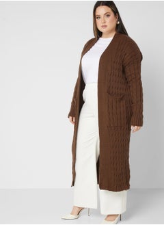Longline Cable Knit Cardigan