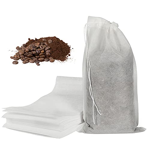 HRX Package 50pcs No Mess Cold Brew Bags, 6x10 inch Disposable Coffee Filter Bag Fine Mesh Brewing Drawstring Pouches for Iced Coffee Hot Tea Herb Spice - Image 1