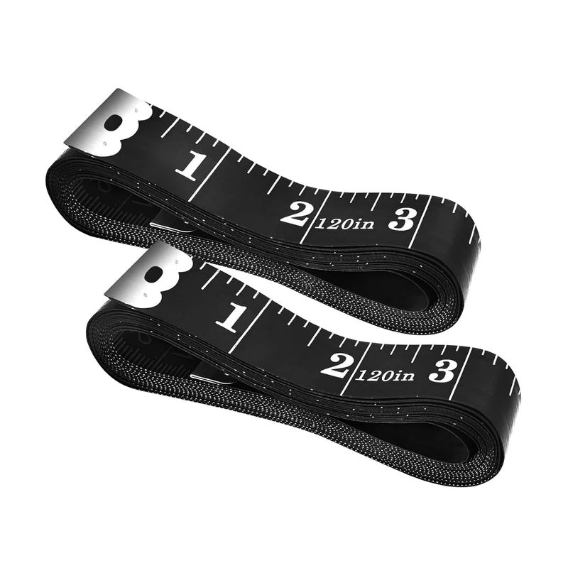 GDMINLO 2 Pack Sewing Tape Measure120Inch300cmDoubleScale Soft Tape Measuring Body Weight Loss Medical Body Measurement Sewing Tailor Cloth Ruler Dressmaker Flexible Ruler Tape Measure Black