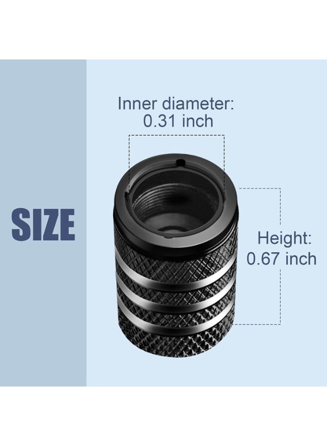 Tire Valve Stem Cap Cover - (5 Pack) Tire Air Cap Metal with Plastic Liner Corrosion Resistant Leak-Proof American Flag for Car Truck Motorcycle Bike Black - Image 2