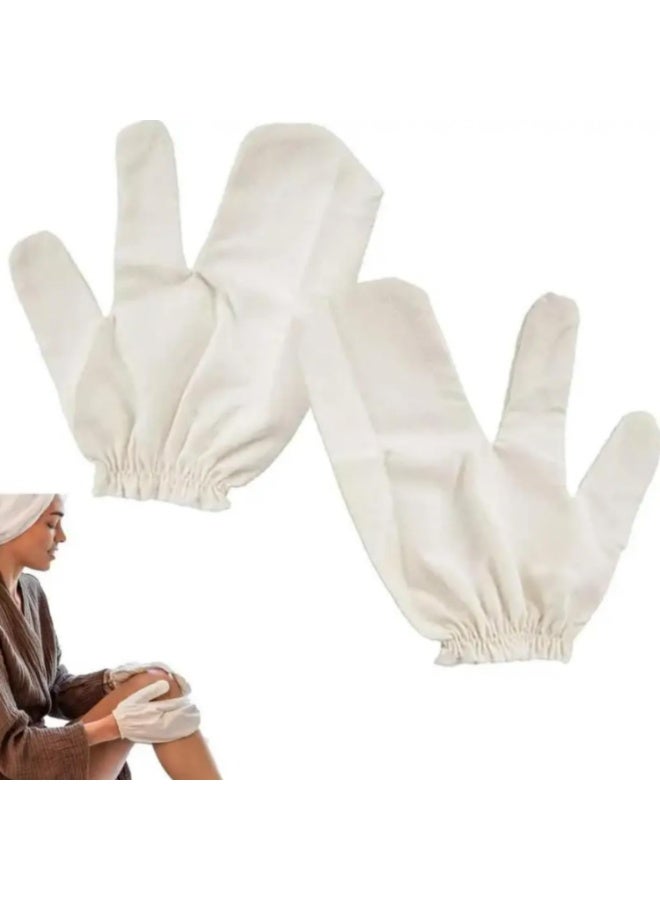 1pair Raw Silk Garshana Gloves for Ayurvedic Massage Dry Brushing Exfoliating & Massaging Gloves for Body Shower Skin Care System for Dry Skin - Image 1