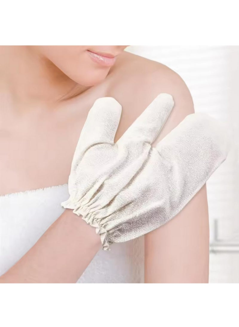 1pair Raw Silk Garshana Gloves for Ayurvedic Massage Dry Brushing Exfoliating & Massaging Gloves for Body Shower Skin Care System for Dry Skin - Image 2