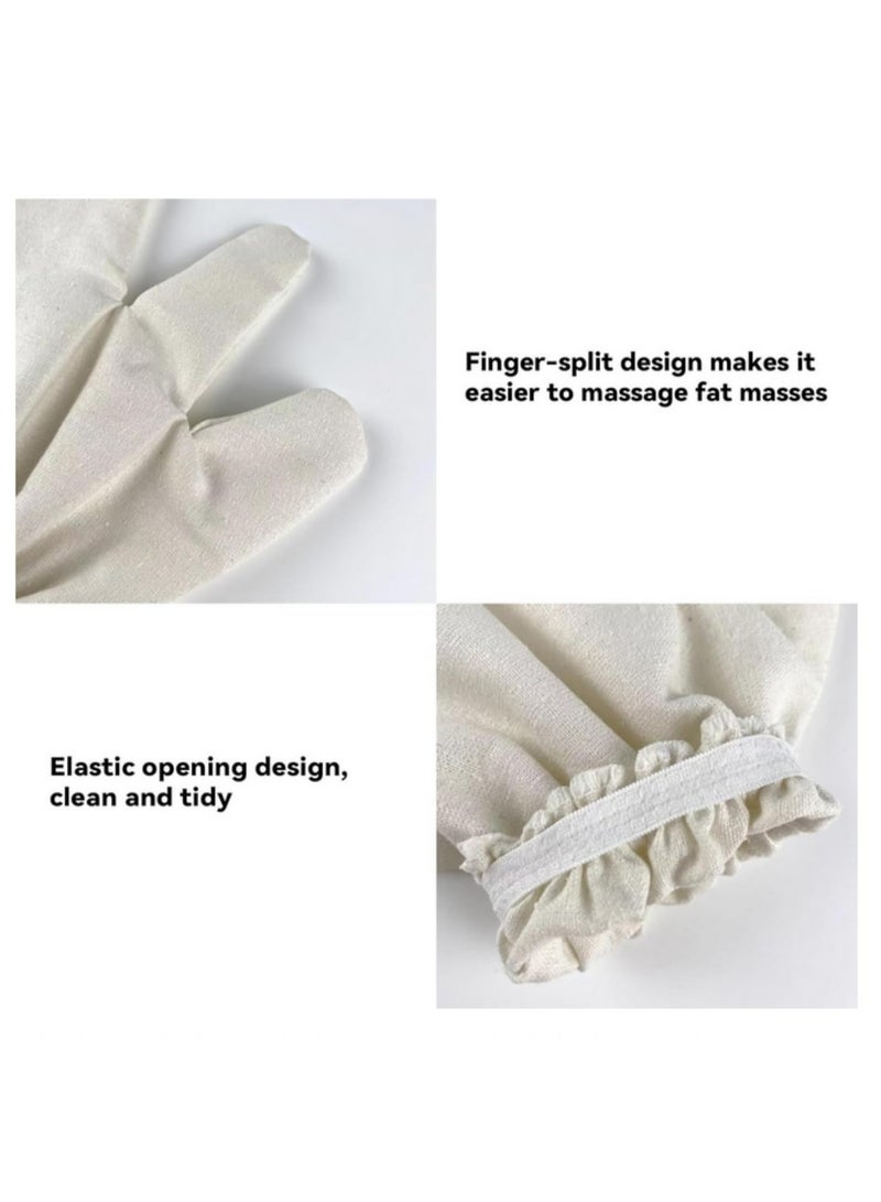 1pair Raw Silk Garshana Gloves for Ayurvedic Massage Dry Brushing Exfoliating & Massaging Gloves for Body Shower Skin Care System for Dry Skin - Image 3