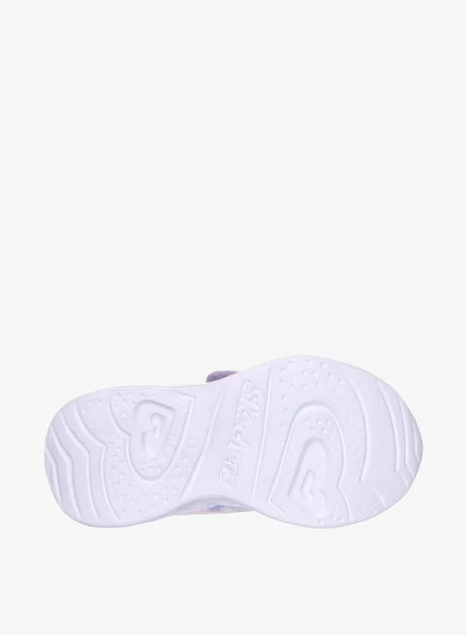 SKECHERS Girls' Light-Up Sports Shoes with Hook and Loop Closure - HEART LIGHTS