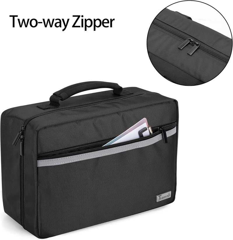 Trunab Portable First Aid Bag Empty Medical Supplies Bag with 2 Inner Flap Emergency Trauma Bag for Accessories Black - Image 4