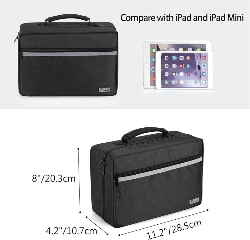 Trunab Portable First Aid Bag Empty Medical Supplies Bag with 2 Inner Flap Emergency Trauma Bag for Accessories Black - Image 5