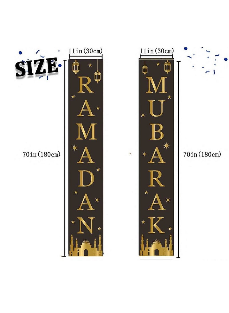 general 1 Pair Ramadan Mubarak couplet themed festival party porch curtain flag hanging Home Decor Door Curtain 180x30cm