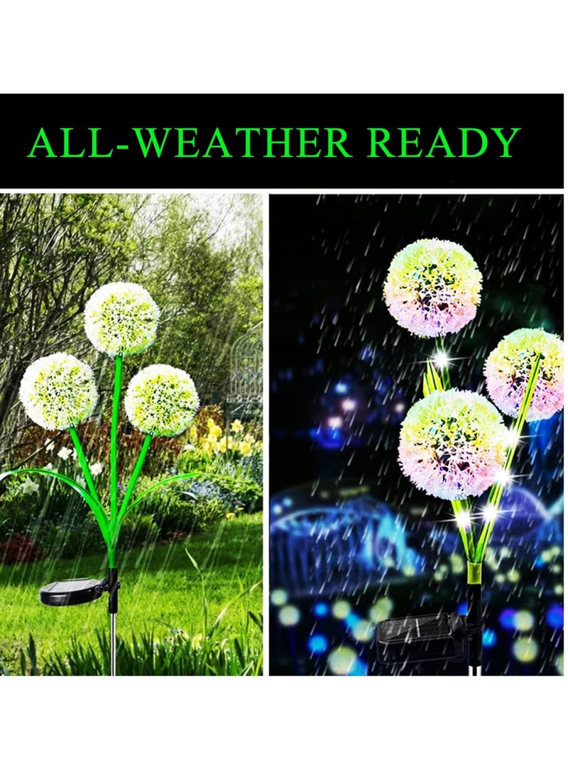SYOSI Solar Lights Outdoor Garden Decor 2 Pack Upgraded Dandelion Design with 36 Colorful LEDs Illuminate Your Garden with Solar Path Lights Waterproof  - Image 3