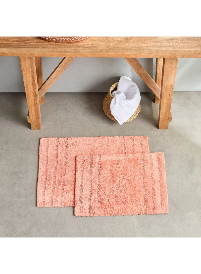 Home Box Mabel 2-Piece Cotton Reversible Bathmat Set 80 x 50 cm