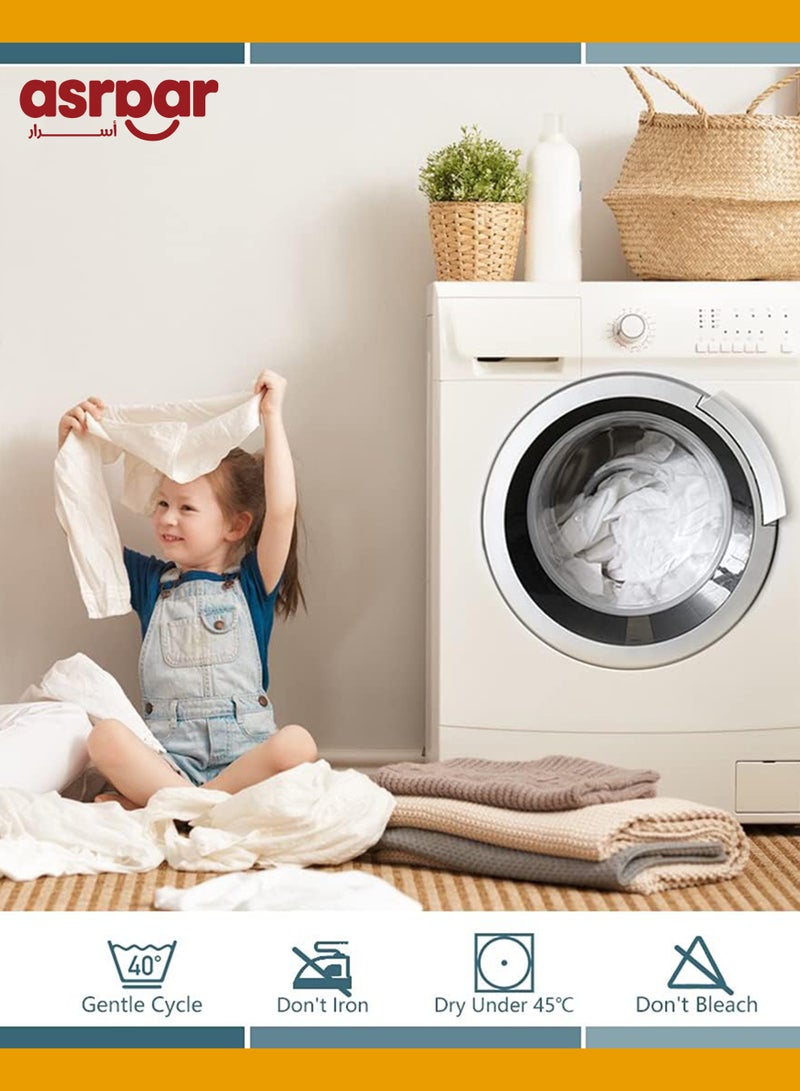 أسرار واقي مرتبة مقاوم للماء - ملاءة مثبتة من الألياف الدقيقة بعمق إضافي 30 سم، غير مزعجة، خالية من مسببات الحساسية، غطاء فائق الامتصاص وقابل للغسل في الغسالة، واقي مرتبة علوي أملس للأطفال، ملاءة جاهزة مسامية وصديقة للبشرة ولا تصدر ضوضاء، مقاس - 200 × 90 سم أبيض - Image 5