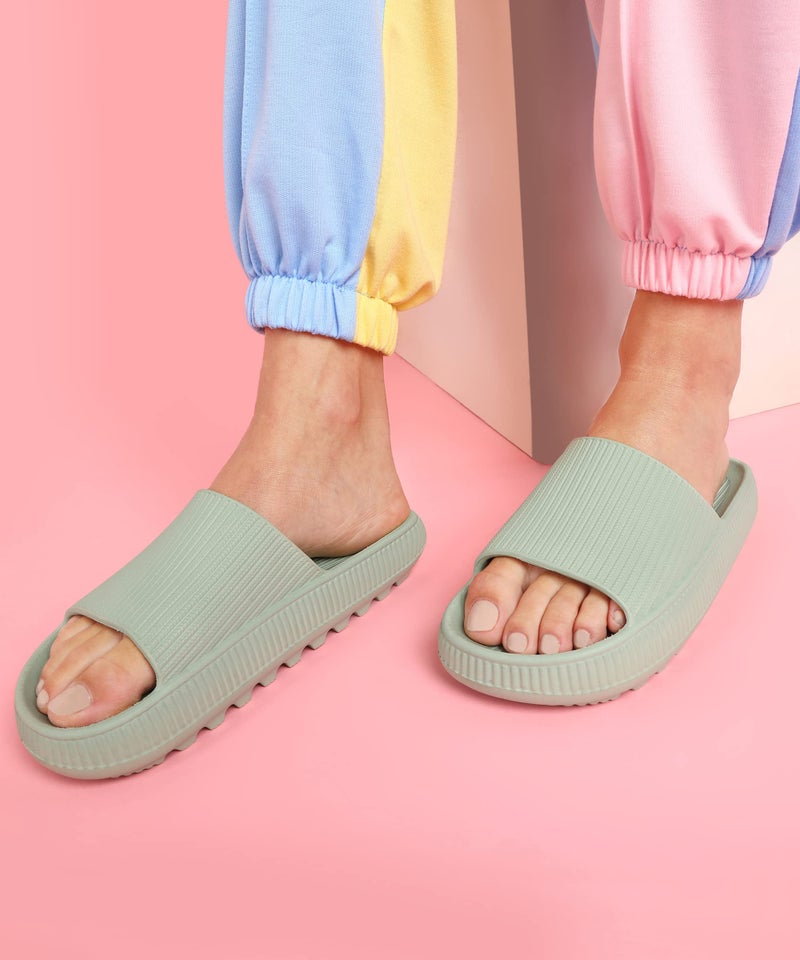 Aqualite NEO-354 Women's Slides Slippers | Slip-On Comfort Flat Base Flipflop Anti-Skid, Lightweight & Easy to Wear | Casual Home & Outdoor Sandals for Women - Image 4