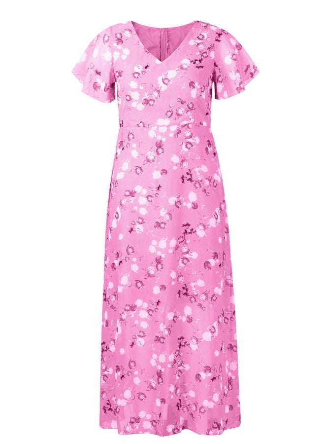 Tepveisoy Women's Dresses V-Neck Long Skirt Flowy Beach Resort Casual Dresses  - Image 4