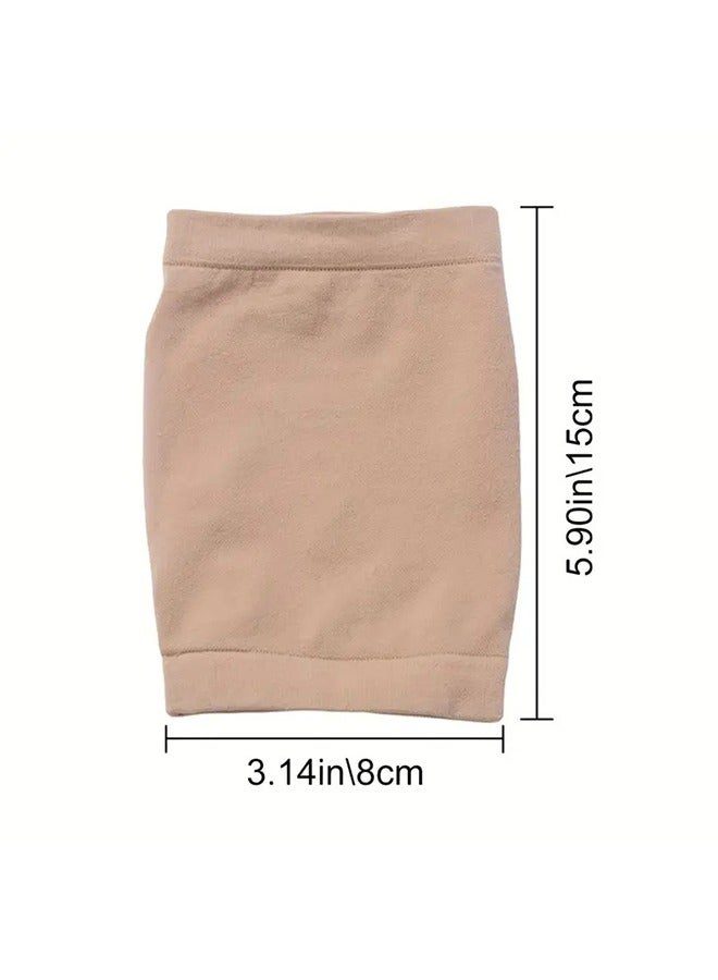 Generic 2 Pairs Heel Moisturizing Socks, Softens and Prevents Cracked Heels, Exfoliating Heel Protectors (Skin Colour) - Image 2